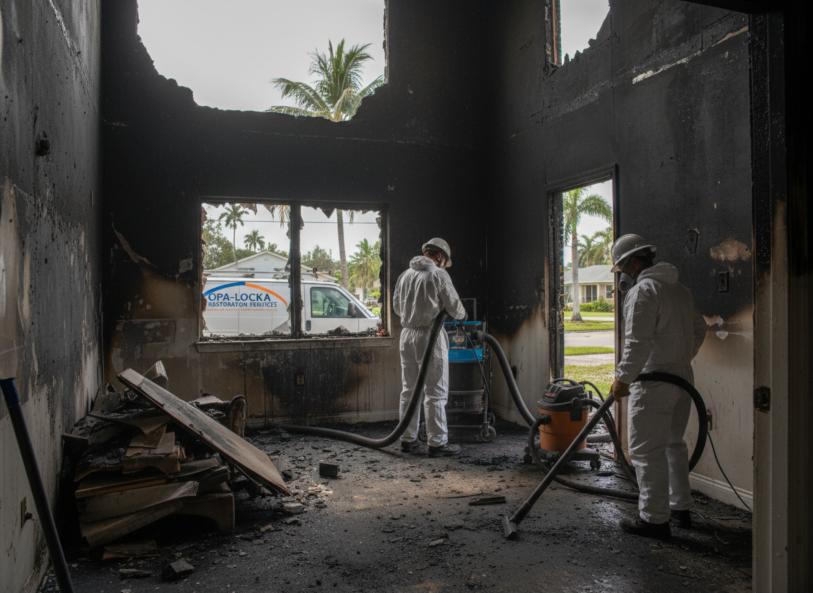 Fire damage restoration near me in Opa Locka