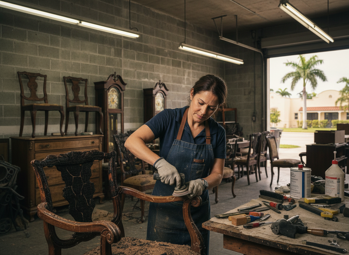 fire-damaged furniture restoration in Opa Locka